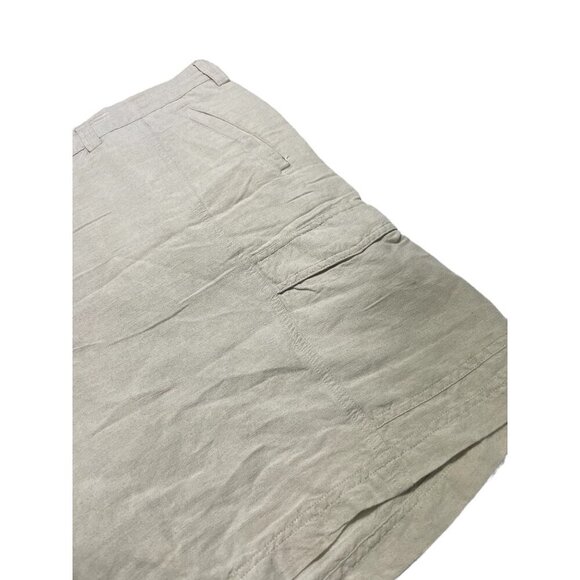 Cubavera Men's Cargo Shorts Button Zip Fly Linen Cream Size 42 - Picture 3 of 5